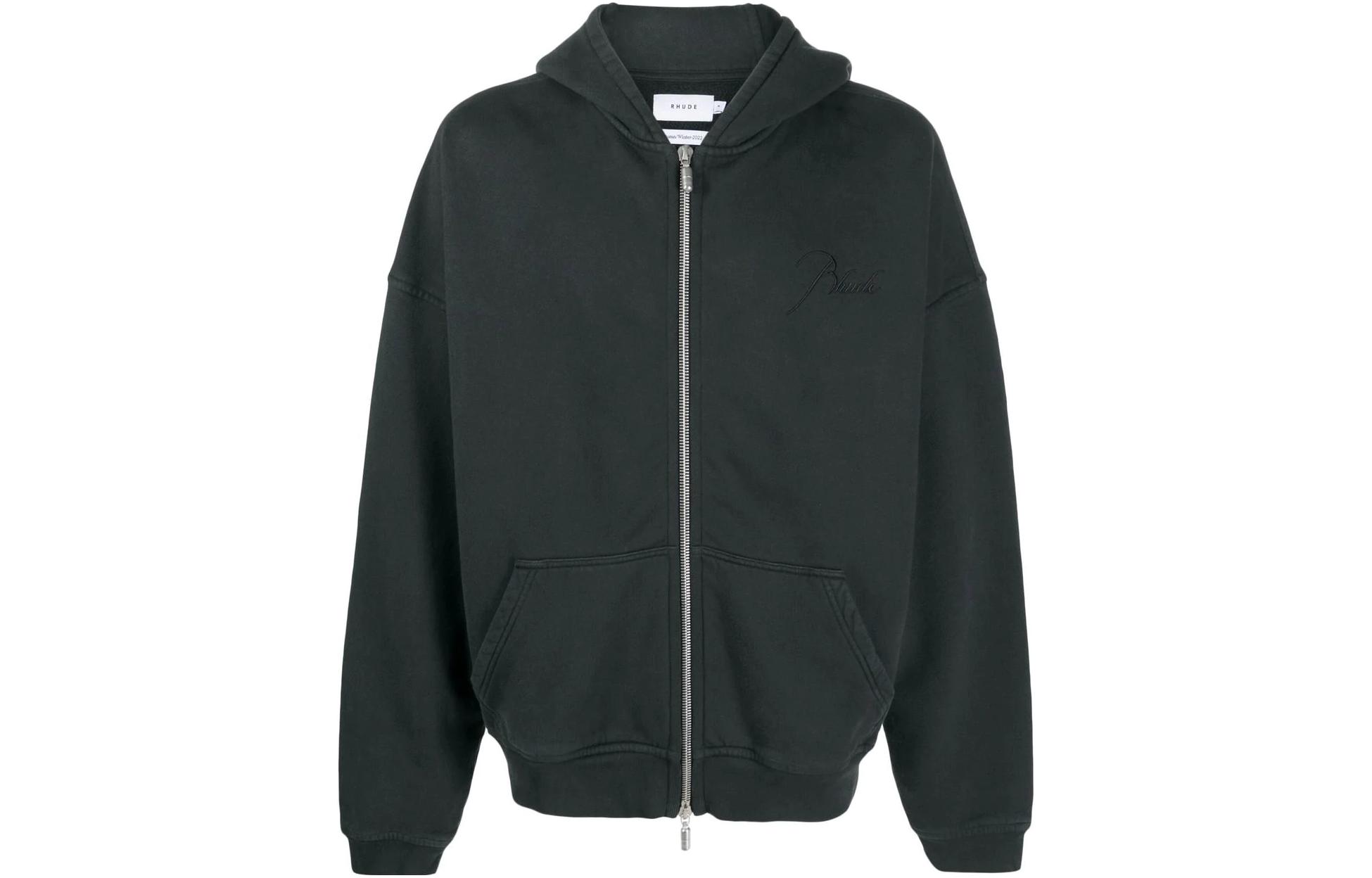 Rhude FW22 Logo Embroidered Hooded Jacket Black Menswear RHFW22HO090126100610