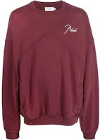 Rhude FW22 Logo Embroidered Oversized Crewneck Sweatshirt Red RHPF22SW010128000800 Rhude FW22 Logo Embroidered Oversized Crewneck Sweatshirt Red RHPF22SW010128000800