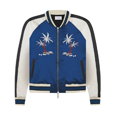 Rhude FW22 Patchwork Floral Print Zip Jacket Blue - Rhude22121601