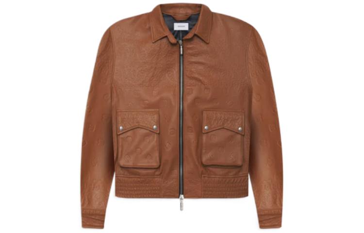 Rhude FW22 Solid Casual Collar Zip Jacket Brown Red - Rhude23010405