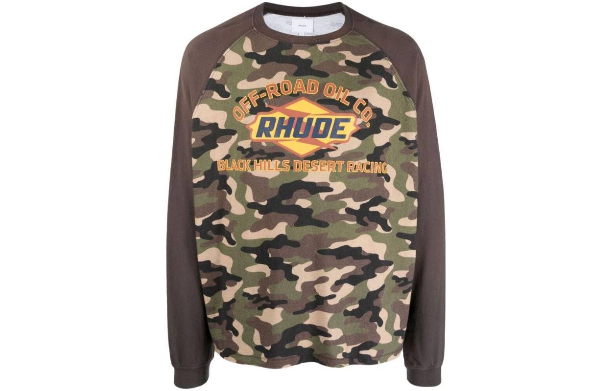 Rhude FW23 Crewneck Pullover Sweatshirt Green RHPF23TT-01012692-1694