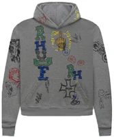 Rhude Graffiti Hoodie Unisex Grey - Premium Cotton Sweatshirt RHFW20HO00000002 Rhude Graffiti Hoodie Unisex Grey - Premium Cotton Sweatshirt RHFW20HO00000002