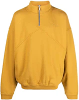 Rhude Half-Zip Mock Neck Sweatshirt Yellow with Embroidered Logo RHFW22SW06012121 Rhude Half-Zip Mock Neck Sweatshirt Yellow with Embroidered Logo RHFW22SW06012121
