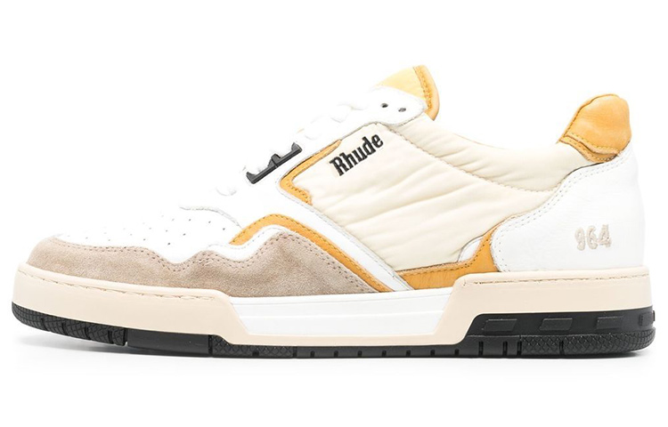 RHUDE Leather Lace-Up Low-Top Fashion Sneakers Men’s Vintage Off-White. RHFW22FO10604036
