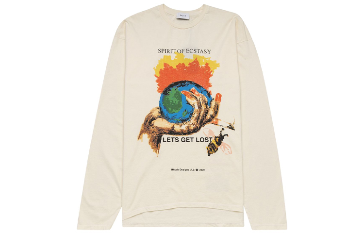 Rhude Let's Get Lost Crewneck Sweatshirt Beige RHFW20TT00000010