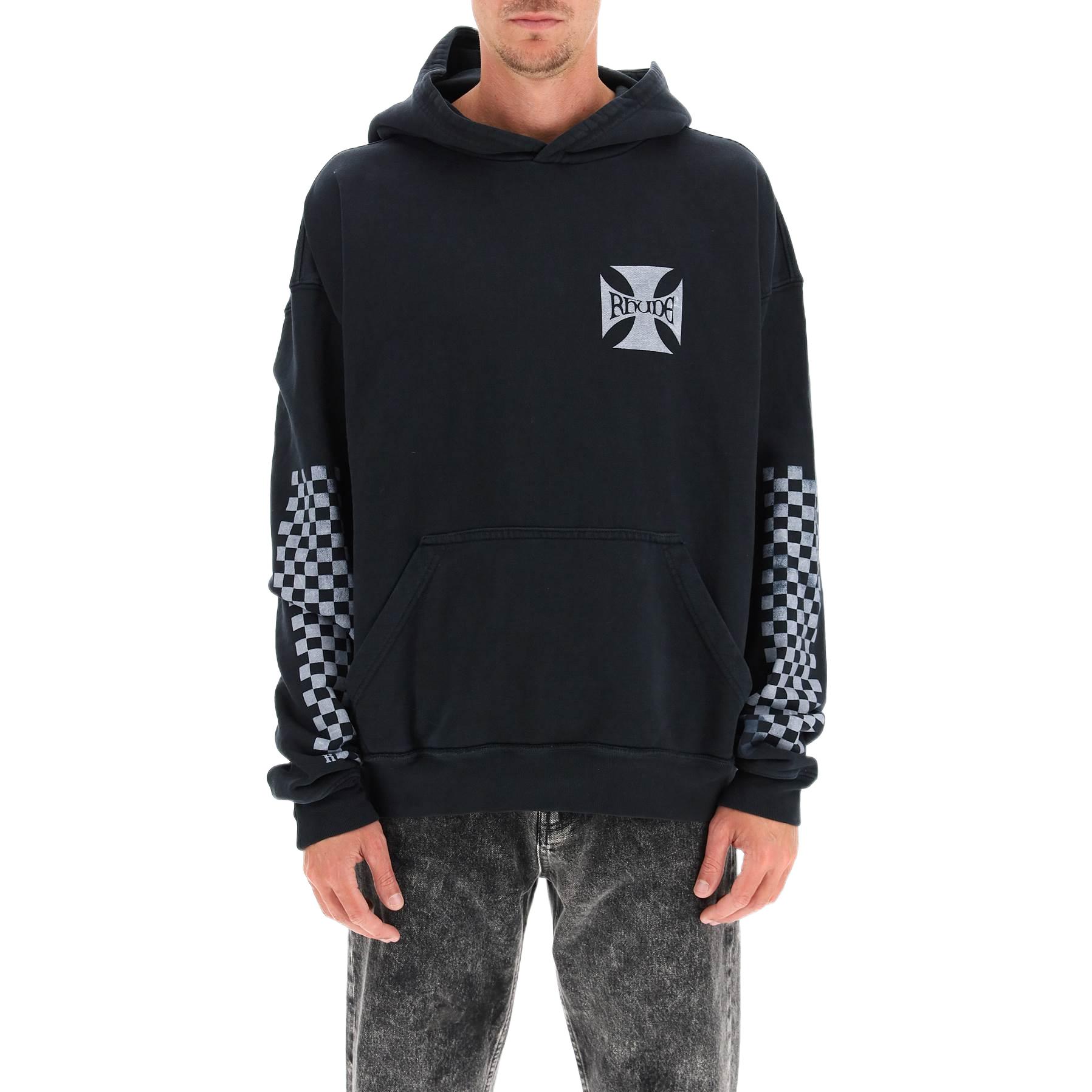 Lookbook RHUDE 字母格纹男士连帽卫衣 黑色 RHFW21HO01012372