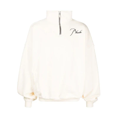 Rhude Letter Logo Half-Zip Sweatshirt Men’s Off-White RHPS21SW000000060349
