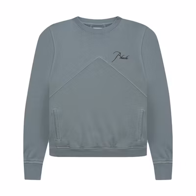Rhude Letter Print Crewneck Long Sleeve Sweatshirt Men’s Grey RHSS23T018826120