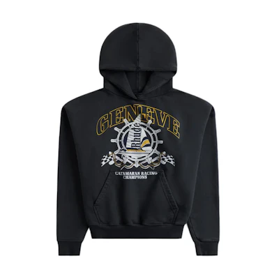 Rhude Letter Print Hoodie with Kangaroo Pocket Black rhss24ho02012610