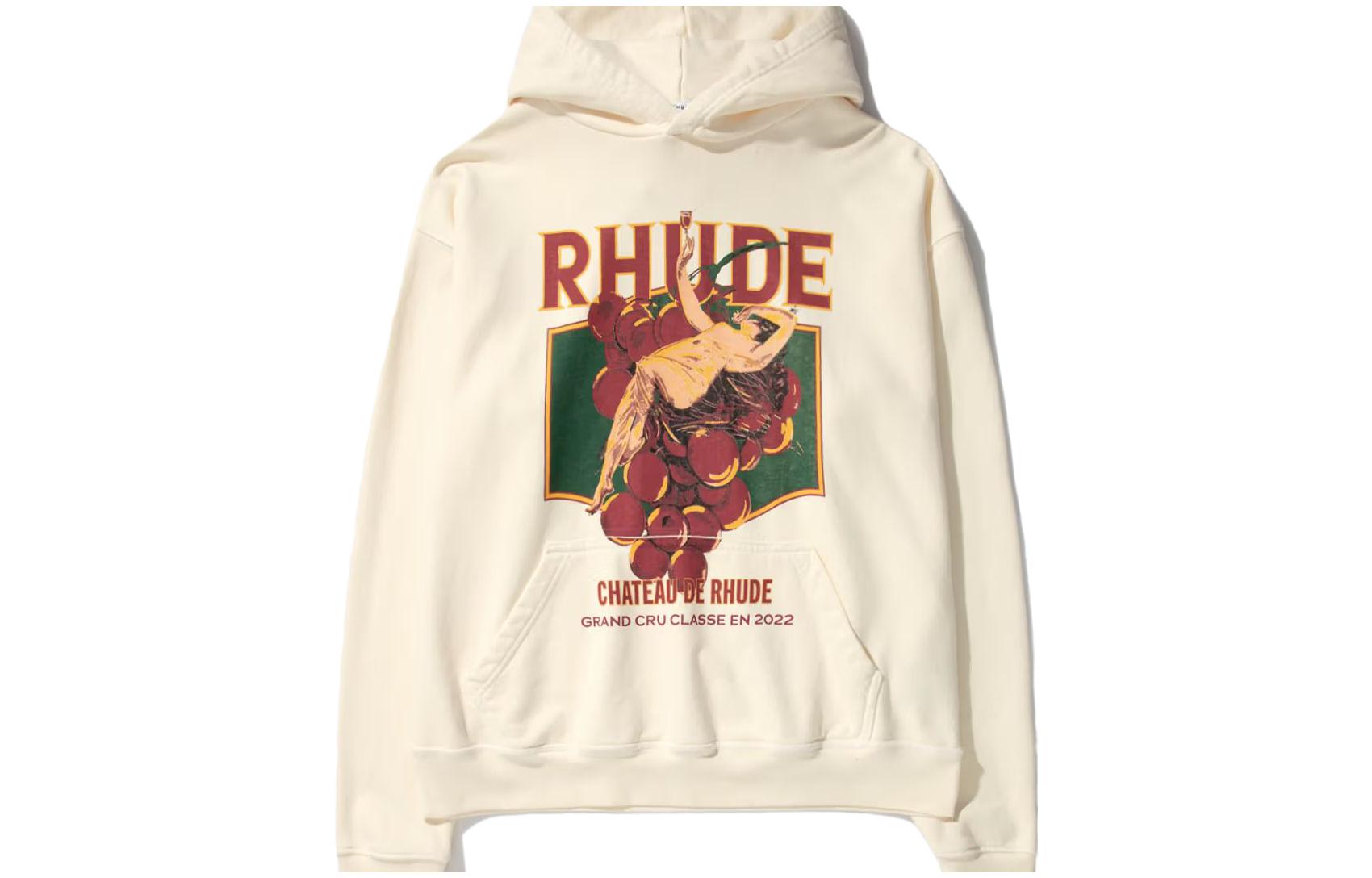 Rhude Letter Printed Hoodie Unisex Off-White Color 888797