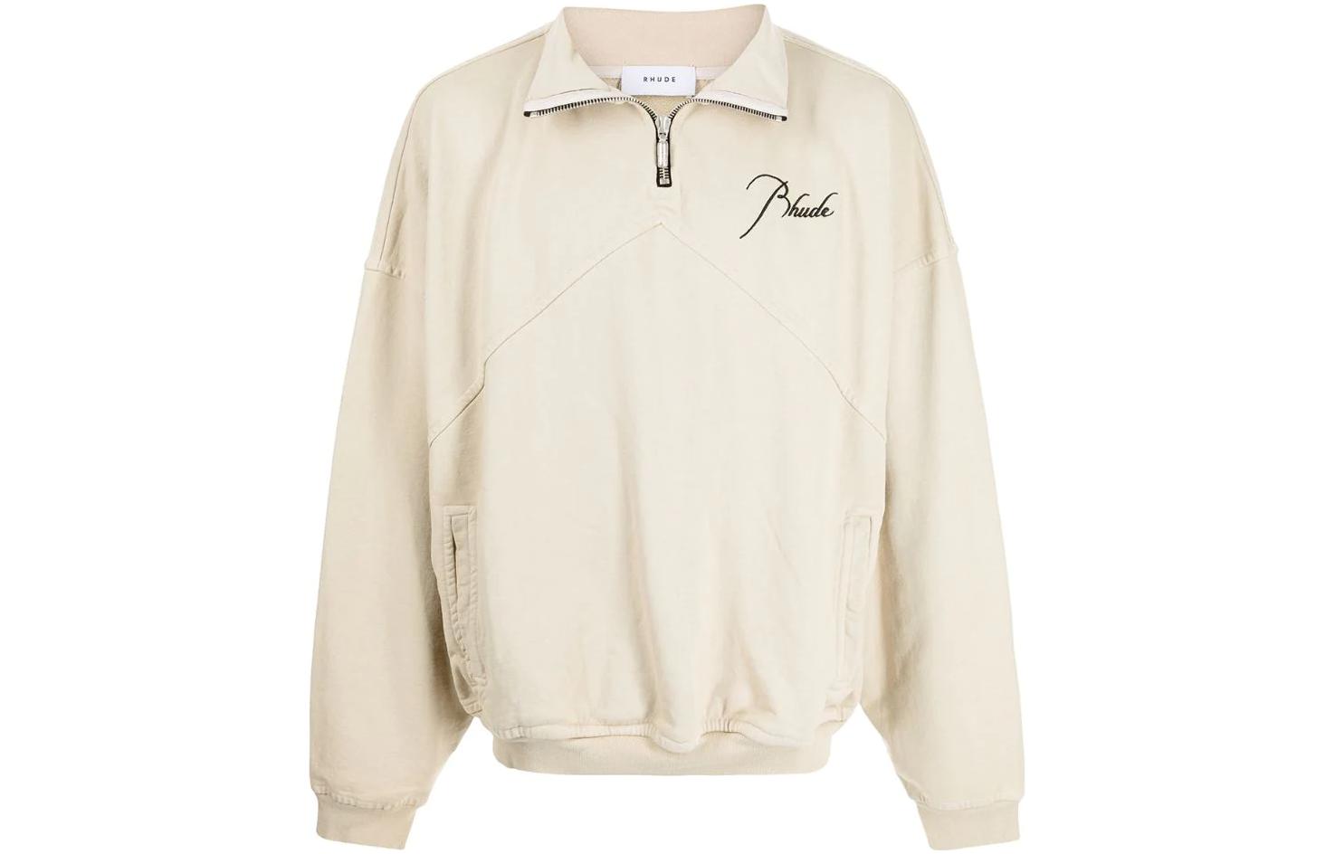 Rhude Logo Embroidered Pullover Jacket Khaki RHFW21TT150120340034