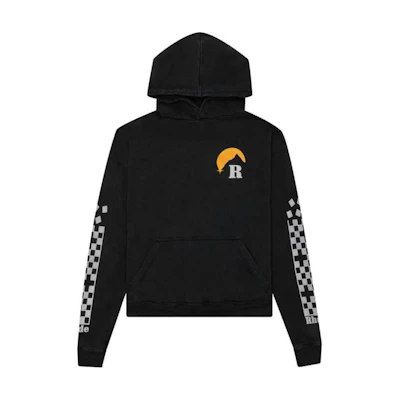 Rhude Logo Print Oversized Pullover Hoodie Men’s Black RHFW21HO04012372-0372