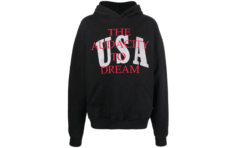 Rhude Logo Printed Hoodie Black RHPS21HO000000010015