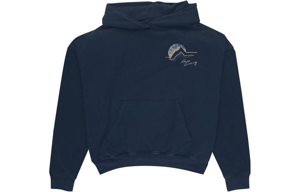 Rhude Loose Fit Graphic Print Hoodie Men’s Blue FW23HO11012610