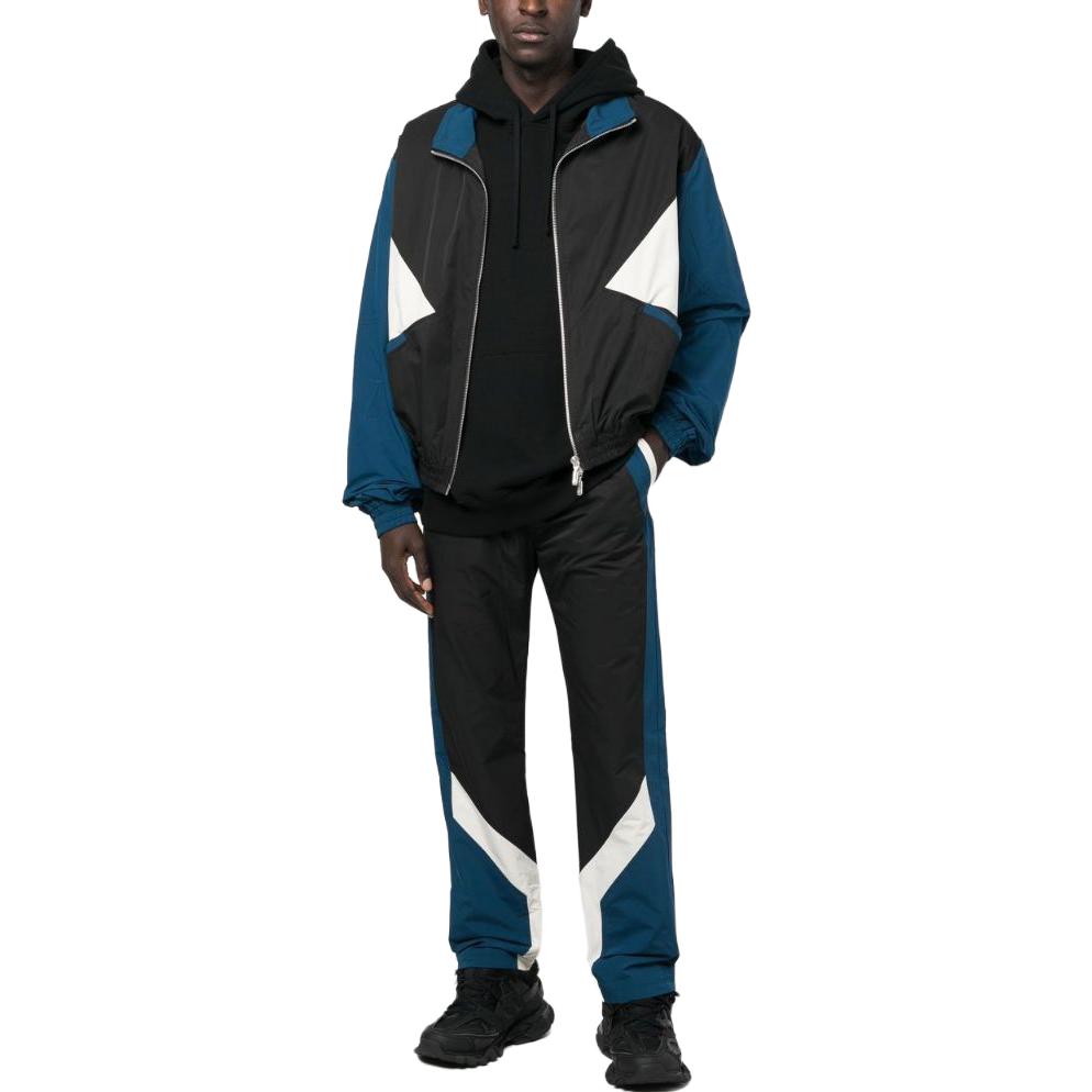 Lookbook Jaket Zip Kolar Berdiri Rhude Loose Fit Hitam RHFW22JA130410461046