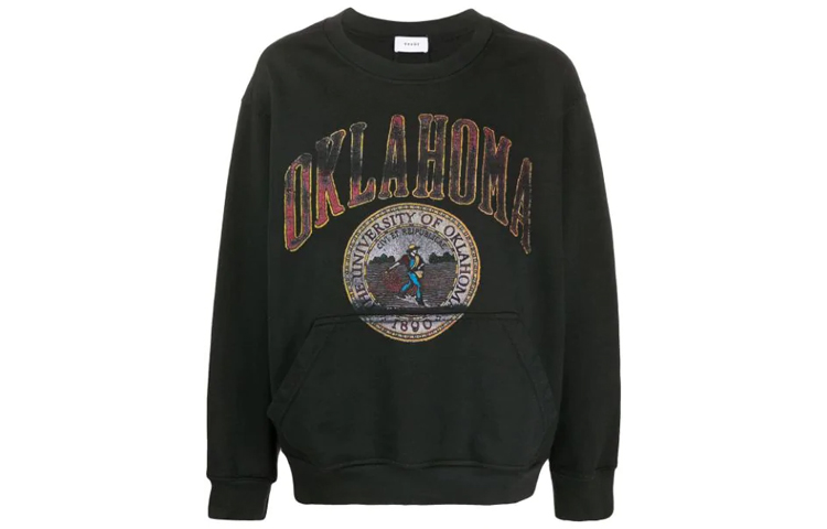 Rhude Men’s Letter Graphic Crewneck Sweatshirt - Black RHU07MS20046CBLK