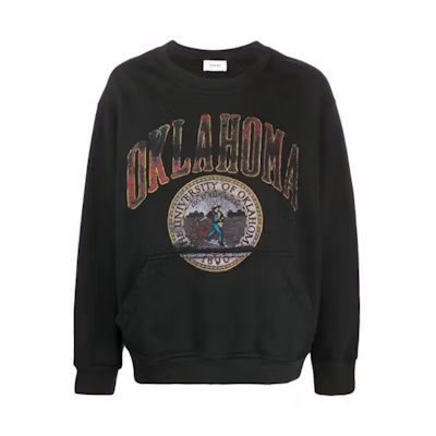 Rhude Men’s Letter Graphic Crewneck Sweatshirt - Black RHU07MS20046CBLK