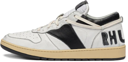 RHUDE Rhecess Low Retro Basketball Shoes White Black Mens Vintage Style. RHECESS-LOW Black and White Sneakers. RHUDE Rhecess Low Retro Basketball Shoes White Black Mens Vintage Style. RHECESS-LOW Black and White Sneakers.