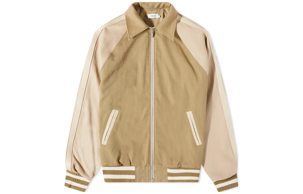 Rhude RHODE Beige Zip-Up Casual Jacket with Turn-Down Collar RHPS23JA068292690269
