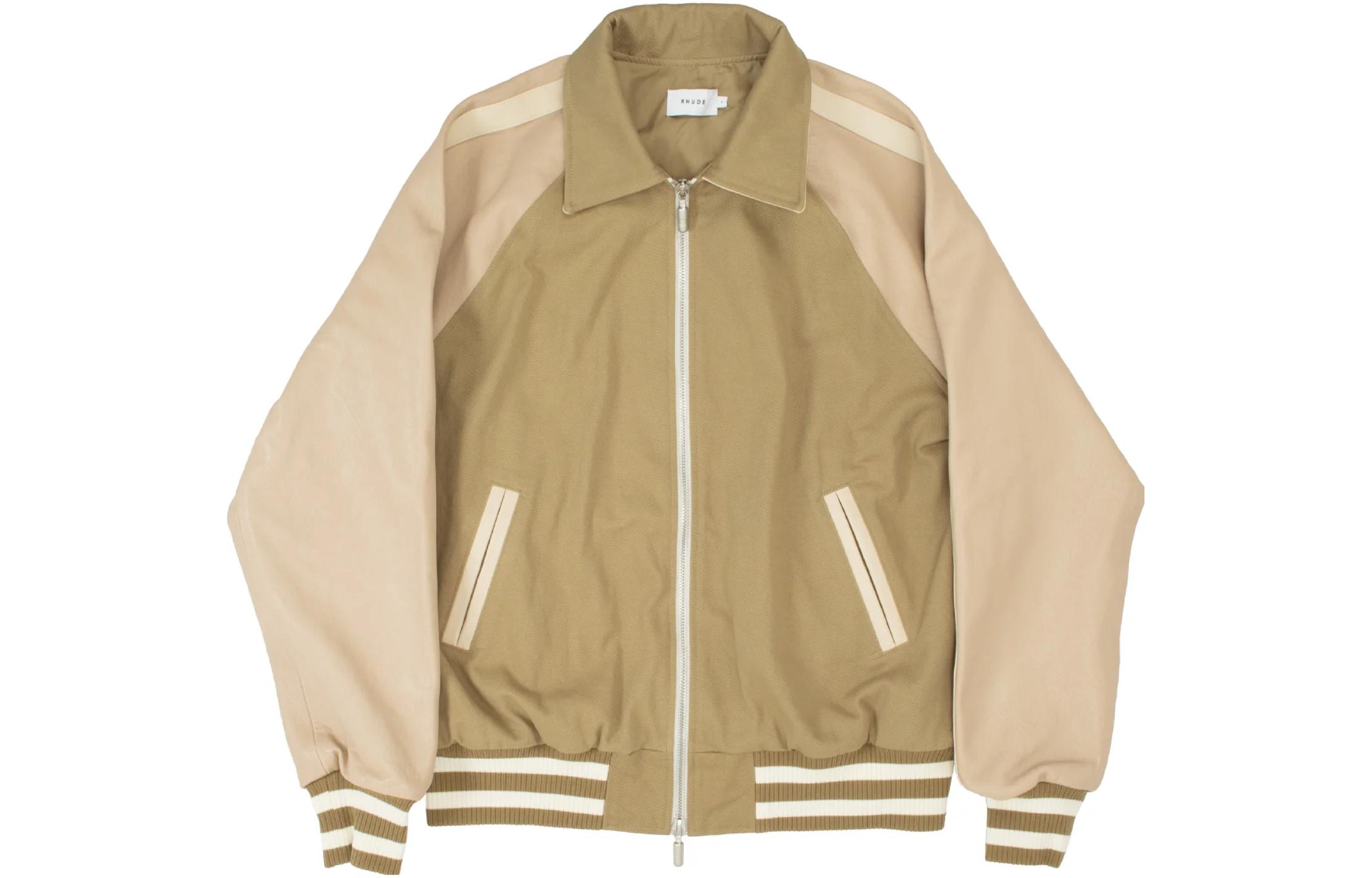 Rhude RHODE Beige Zip-Up Jacket with Striped Details RHPS23JA06829269