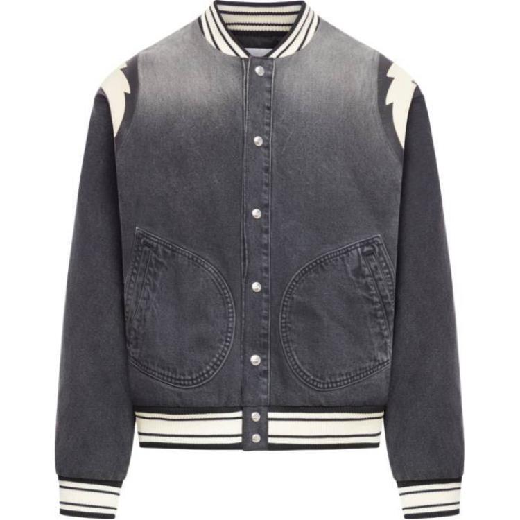 Rhude RHODE Black Baseball Collar Long Sleeve Jacket RHPF24BB016040015