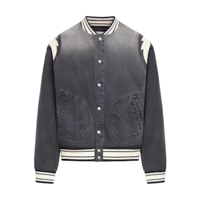 Rhude RHODE Black Baseball Collar Long Sleeve Jacket RHPF24BB016040015