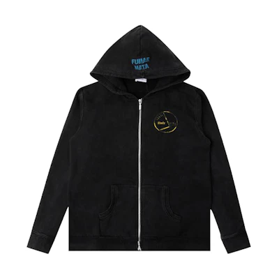 Rhude RHODE Black Hoodie Zip-Up Jacket 03AHO02301
