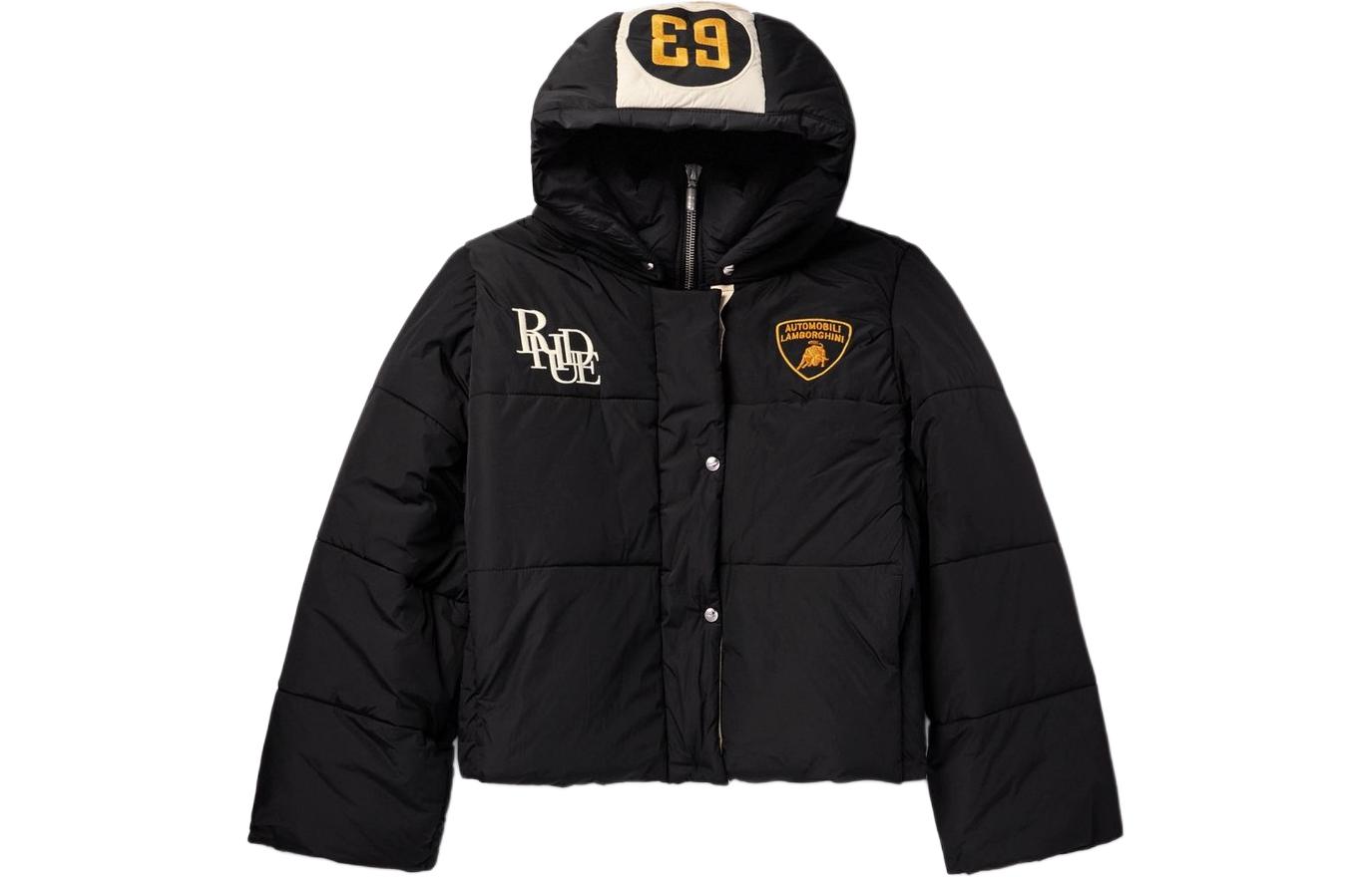 Rhude RHODE Black Letterman Zip Hoodie Jacket RHFW23JA64504372-0372