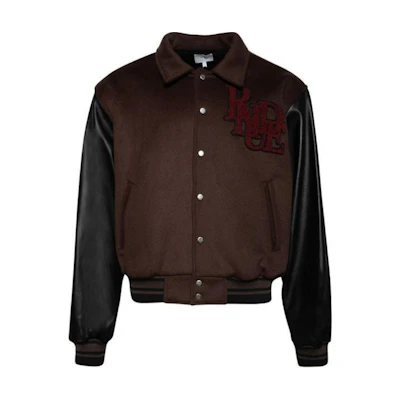 Rhude RHODE Brown Lettered Collar Button-Up Long Sleeve Jacket FW24JA010730036