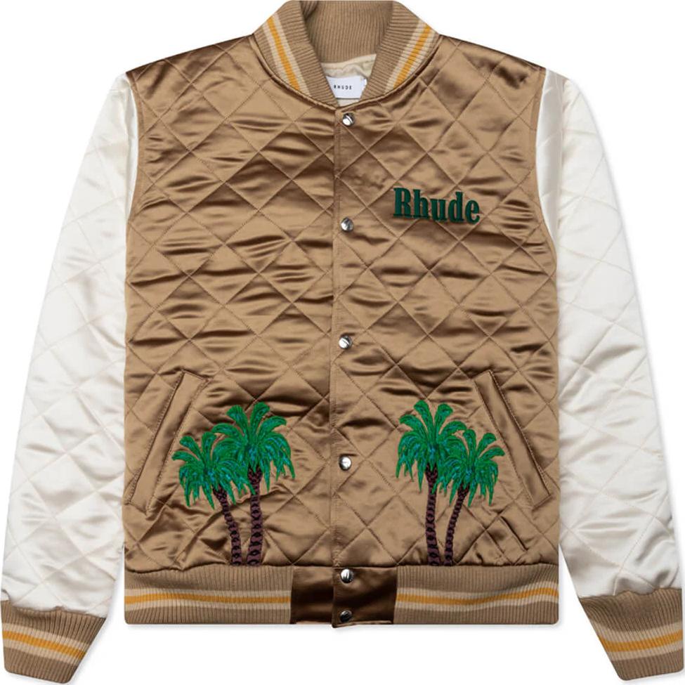 Rhude RHODE Brown Plant Embroidered Logo Snap-Button Jacket RHSS23JA-30011595-0595