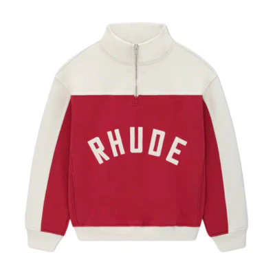 Rhude RHODE Colorblock Half-Zip Pullover Sweatshirt Red RHSS24JA091672771307