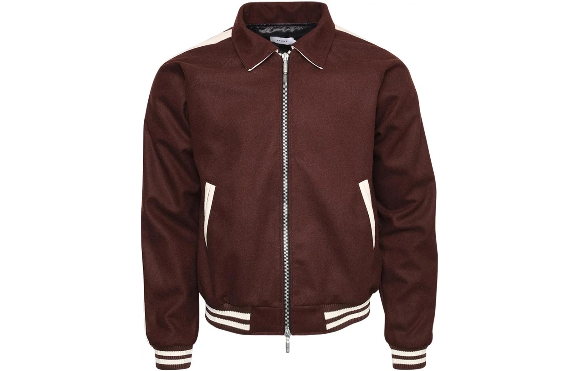 Rhude RHODE Colorblock Zip-Up Collared Jacket Brown Unisex Long Sleeve FW22JA45674090