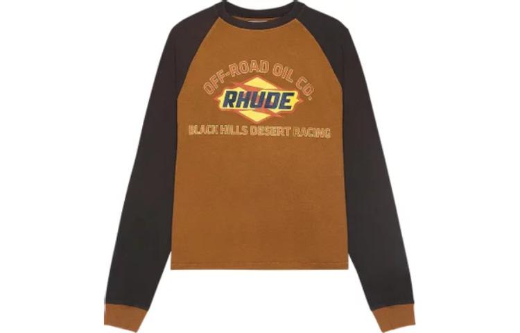 Rhude RHODE Crewneck Letter Graphic Print Long Sleeve Sweatshirt Tan PF23TT01012692