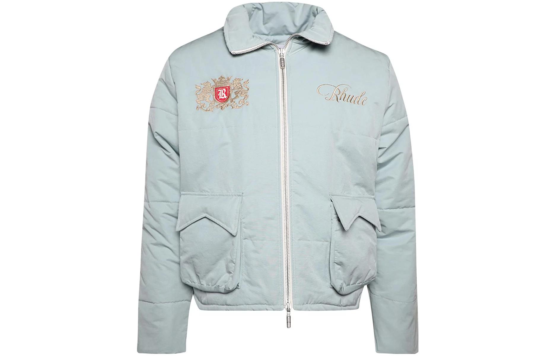 Rhude RHODE Embroidered Zip Slim-Fit Jacket Blue - RHPS23JA01827185