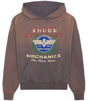 Rhude RHODE FW23 Brown Letter Print Loose Fit Pullover Hoodie for Men RHPF23HO-04012675-1675 Rhude RHODE FW23 Brown Letter Print Loose Fit Pullover Hoodie for Men RHPF23HO-04012675-1675