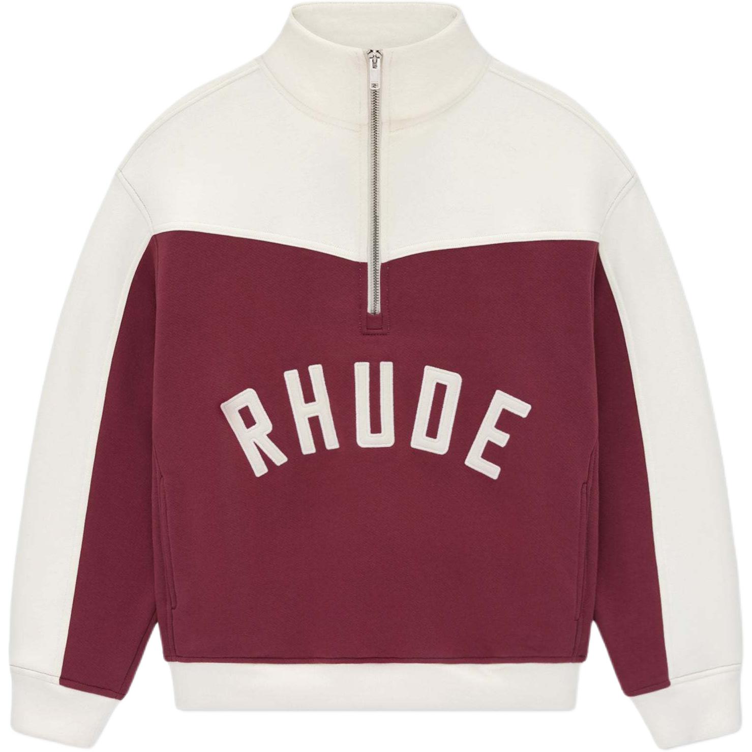 Rhude RHODE FW24 Half-Zip Oversized Jacket Brown/Cream RHPF24ST02320-MOW