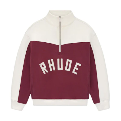 Rhude RHODE FW24 Half-Zip Oversized Jacket Brown/Cream RHPF24ST02320-MOW