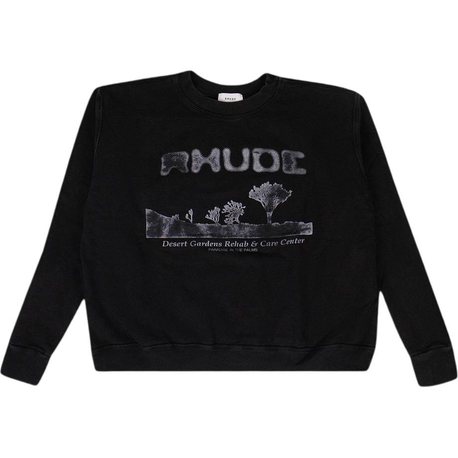 Rhude RHODE Graphic Print Crewneck Long Sleeve Sweatshirt Men’s Black 01ASC08001