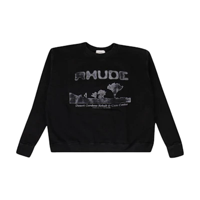 Rhude RHODE Graphic Print Crewneck Long Sleeve Sweatshirt Men’s Black 01ASC08001
