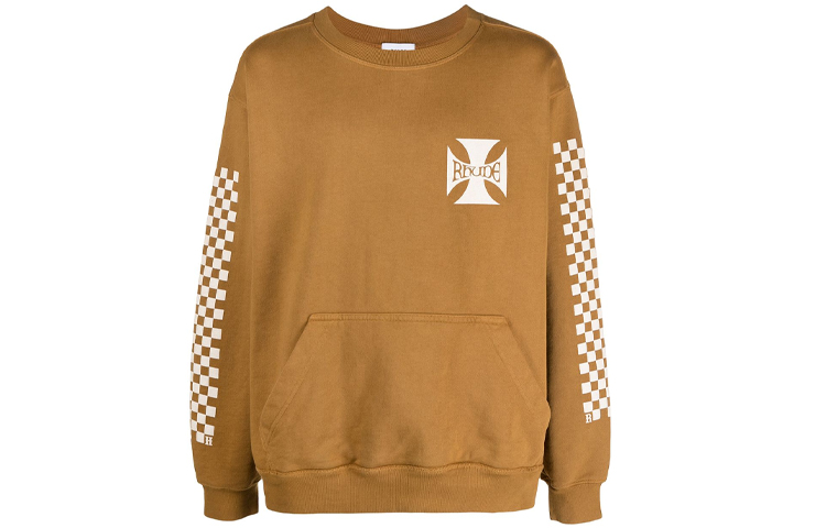 Rhude RHODE Graphic Print Crewneck Sweatshirt Men’s Yellow RHFW20SW00000005