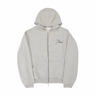 Rhude RHODE Grey Zip Hoodie with Letter Print RHFW22H0090120142