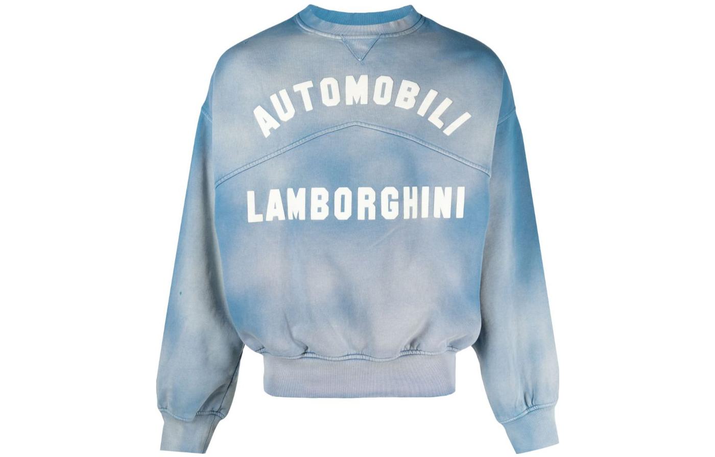 Rhude RHODE Letter Print Crewneck Cropped Long Sleeve Sweatshirt Men’s Blue RHFW23SW10150744MK33