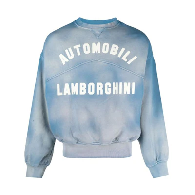 Rhude RHODE Letter Print Crewneck Cropped Long Sleeve Sweatshirt Men’s Blue RHFW23SW10150744MK33