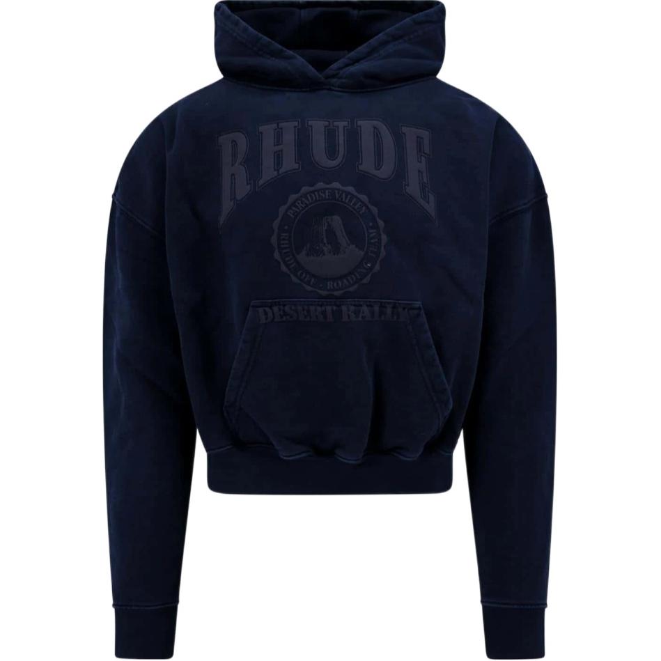 Rhude RHODE Letter Print Hoodie Black Long Sleeve Casual Sweatshirt PF23HO030123720372