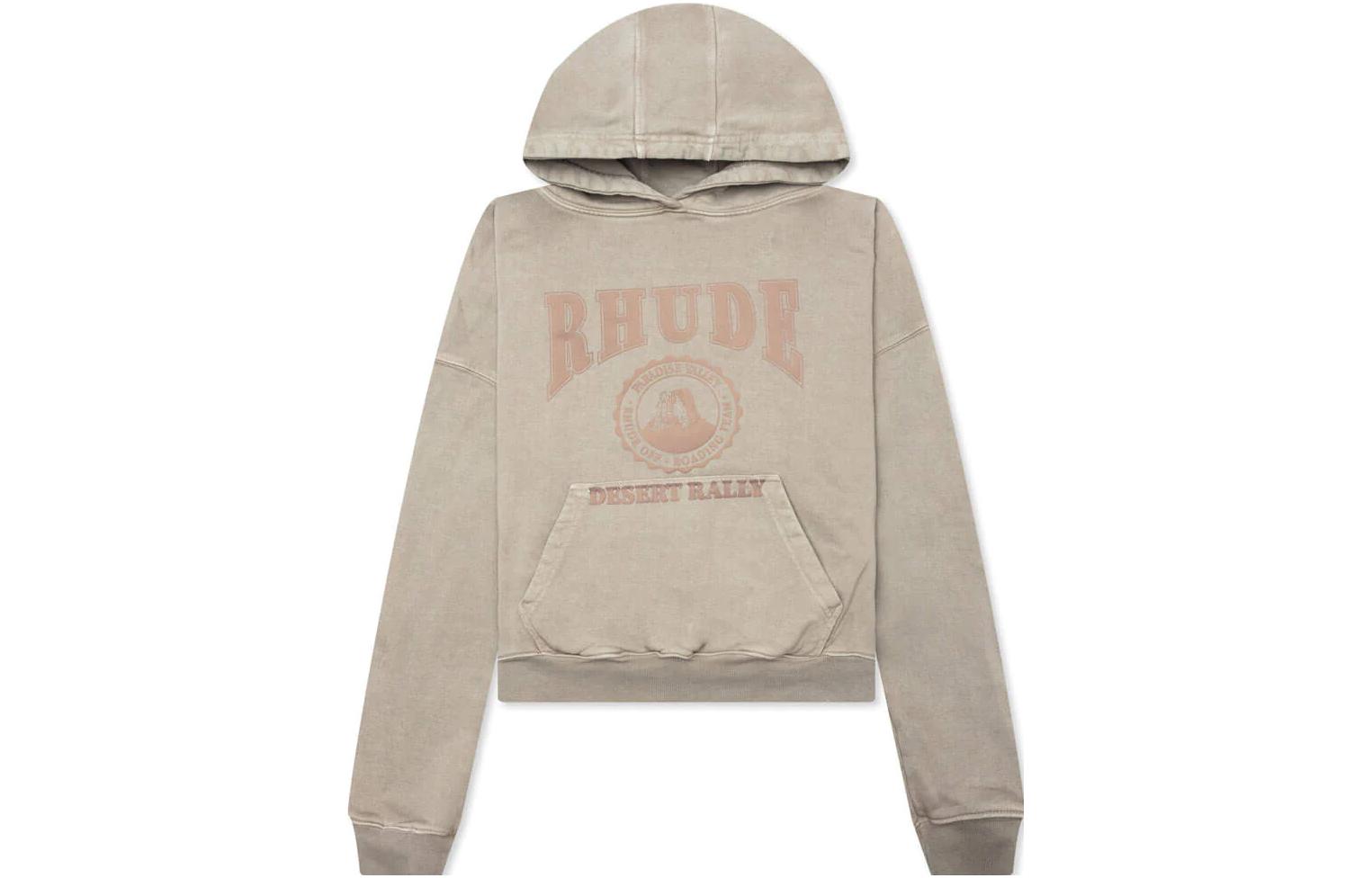 Rhude RHODE Letter Print Hoodie Long Sleeve Khaki RHPF23HO-03012372-1671