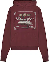 Rhude RHODE Letter Print Long Sleeve Pullover Hoodie Burgundy RHPF22HO07012800 Rhude RHODE Letter Print Long Sleeve Pullover Hoodie Burgundy RHPF22HO07012800