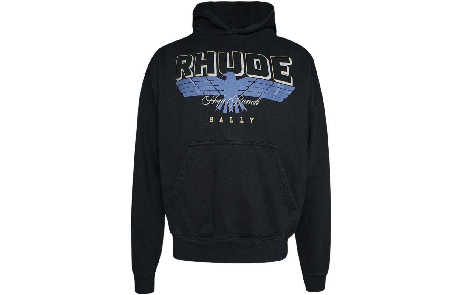 Rhude RHODE Letter Print Oversized Hoodie Black RHFW23HO02012610