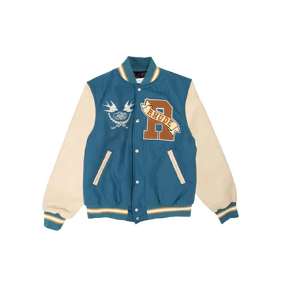 Rhude RHODE LetterGraphic Bird Print Jacket Slate Gray RHFW22JA38609048