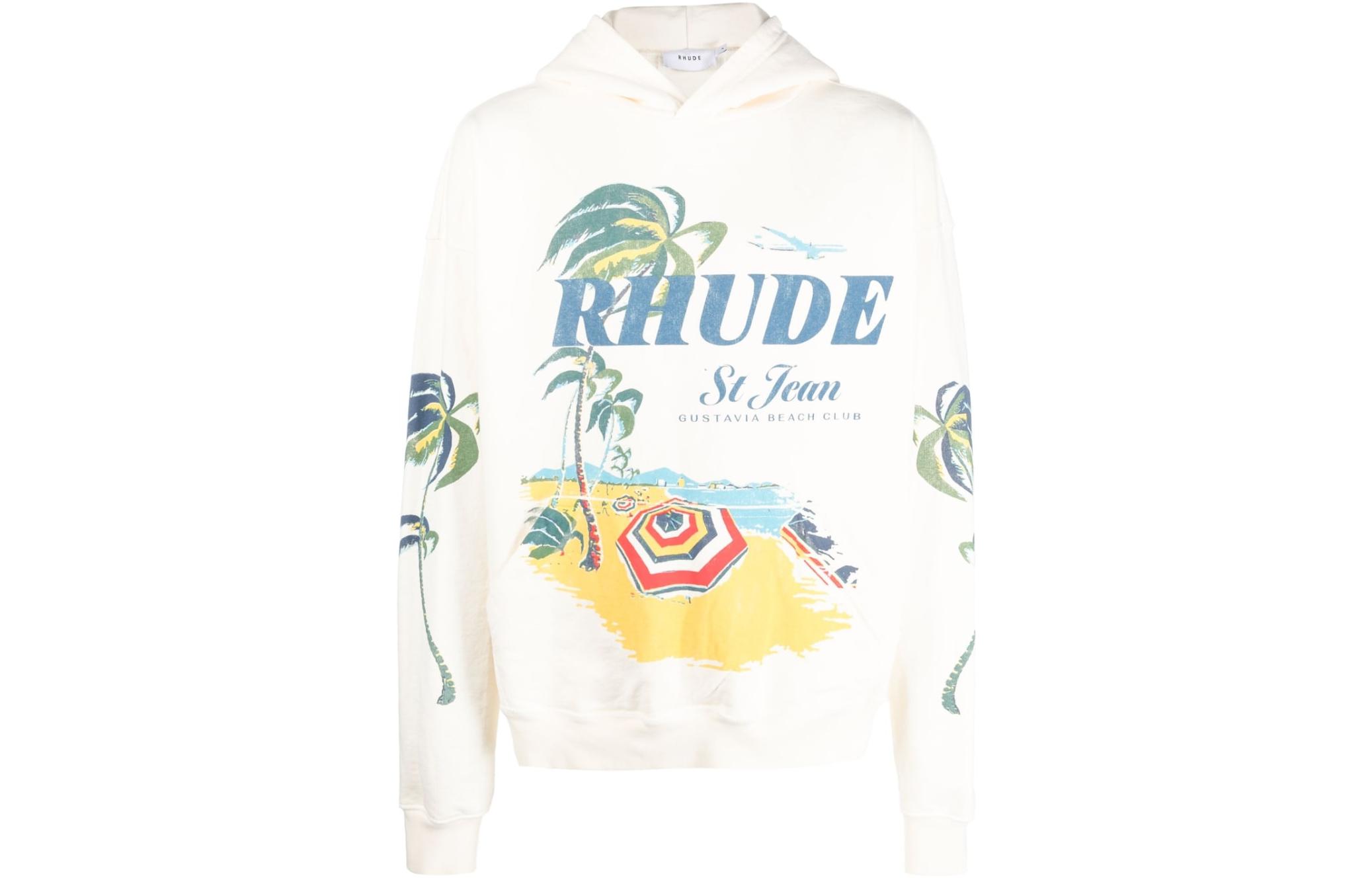 Rhude RHODE Logo Graphic Pullover Hoodie White - Fashion RHSS23HO14838611