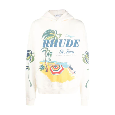 Rhude RHODE Logo Graphic Pullover Hoodie White - Fashion RHSS23HO14838611